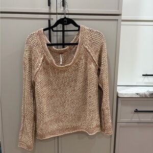 Free People Blush/Tan Knit Sweater